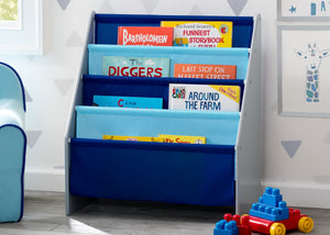 Delta Children Grey/Blue (026) Sling Book Rack Bookshelf for Kids, Hangtag View Grey (026) 1