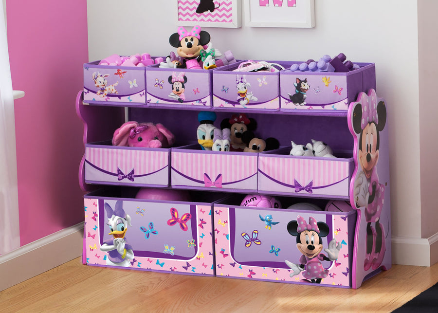 Delta Children Minnie Deluxe Multi-Bin Toy Organizer Room View a0a Minnie Mouse (1058) 1-Minnie Mouse Deluxe Multi-Bin Toy Organizer