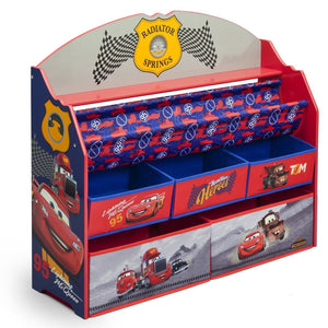 Delta Children Cars Deluxe Book & Toy Organizer Right Side View a1a Cars Heroes (1010) 8-Cars Deluxe Book & Toy Organizer