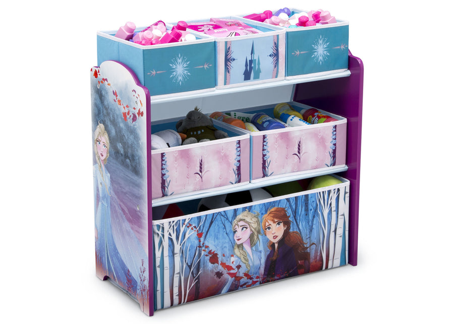 Delta Children Frozen 2 (1097) Design and Store 6 Bin Toy Organizer, Right Silo View 3-Frozen II Design and Store 6 Bin Toy Organizer