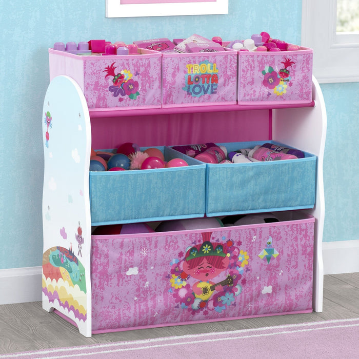 Delta Children Trolls World Tour 1177 Design and Store 6 Bin Toy Organizer 2-Trolls World Tour Design and Store 6 Bin Toy Organizer