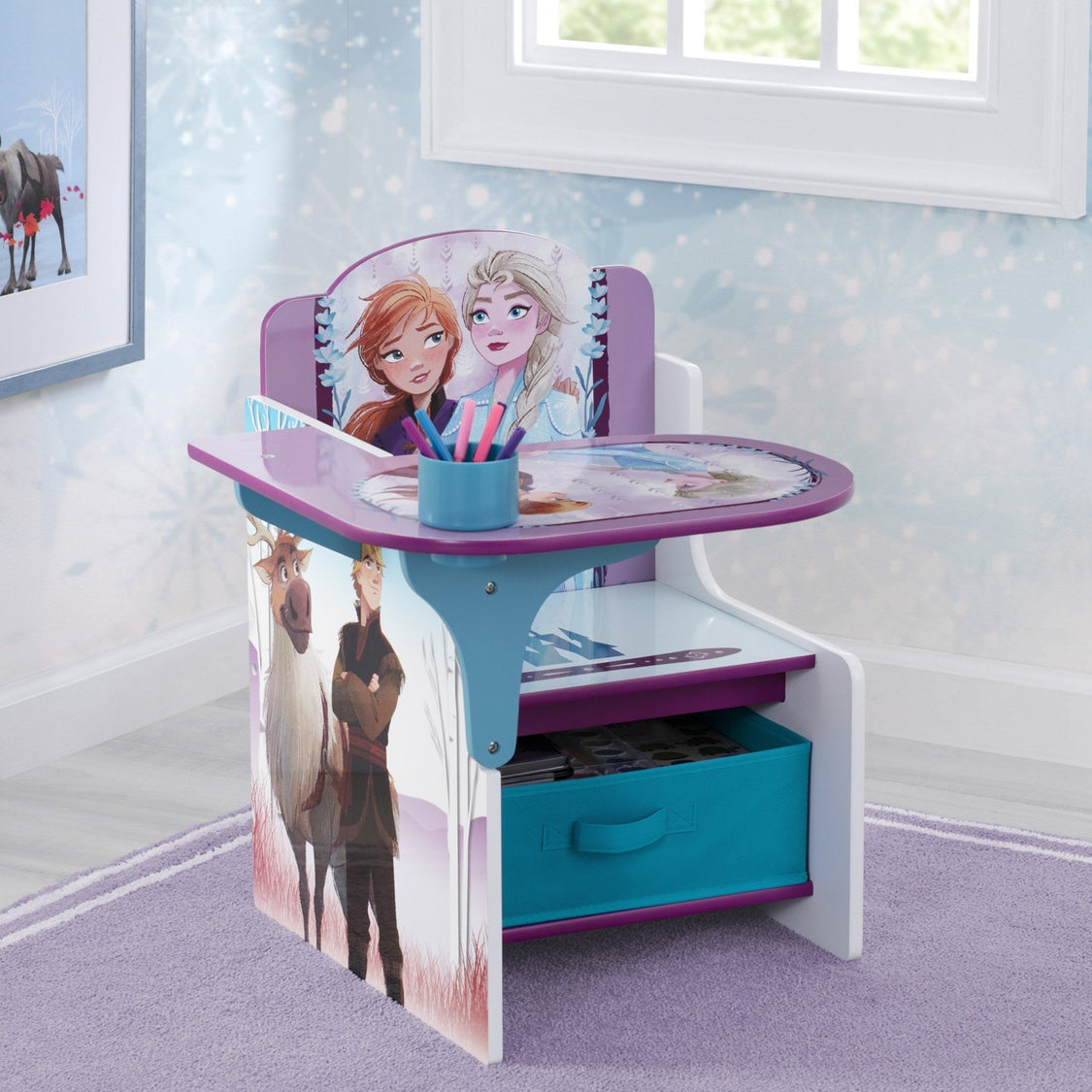 Delta Children Frozen 2 (1097) Chair Desk with Storage Bin