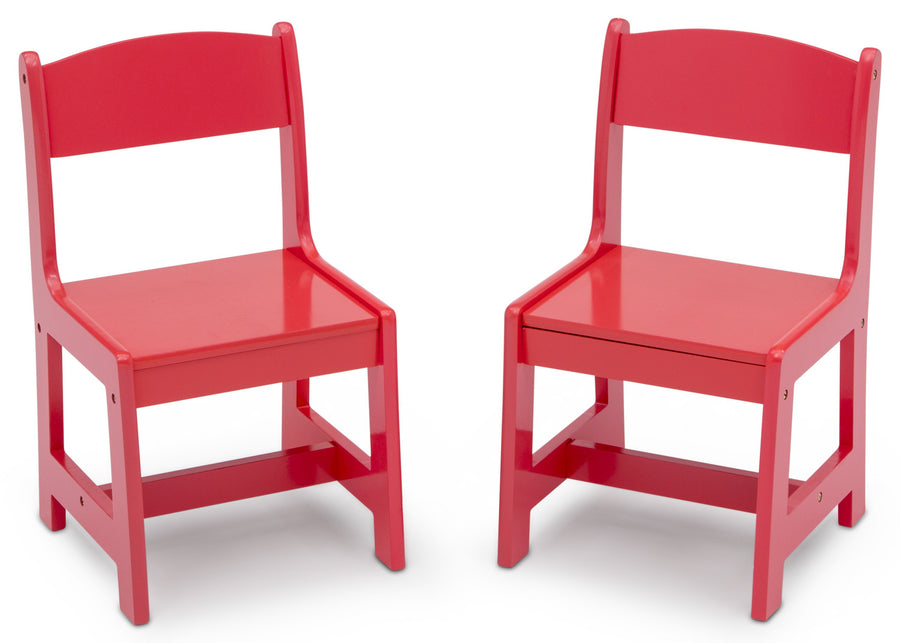 Watermelon (032C) 5-MySize Wood Kids Chairs for Playroom (Pack of 2)