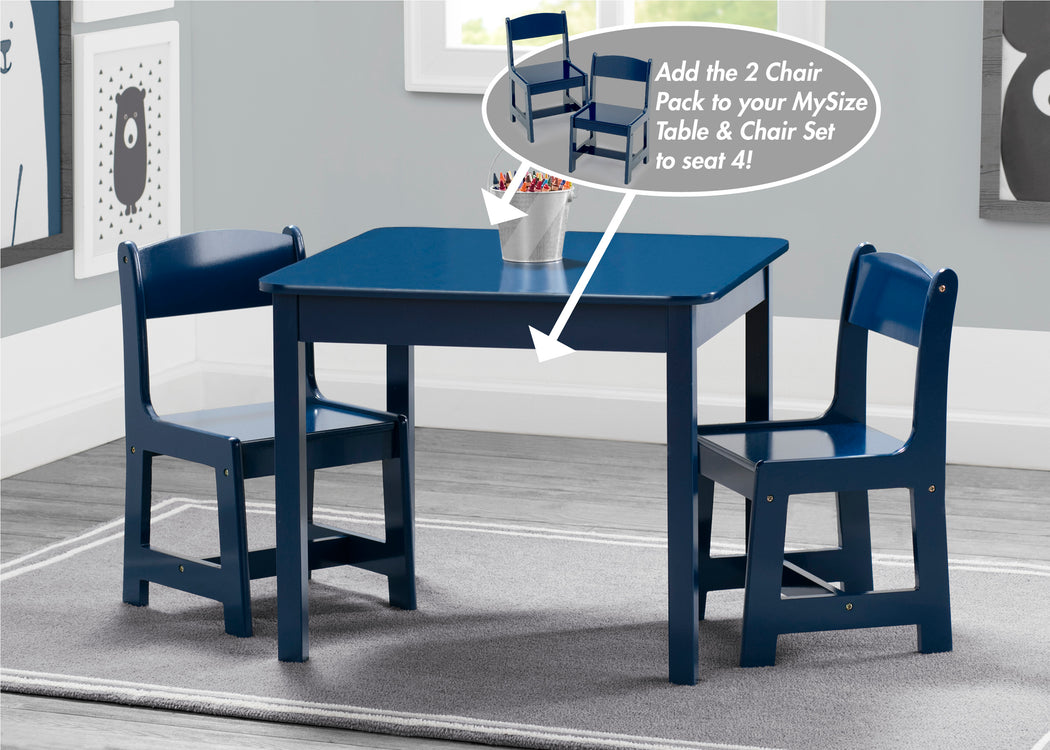 MySize Wood Kids Chairs for Playroom Blue (295C)