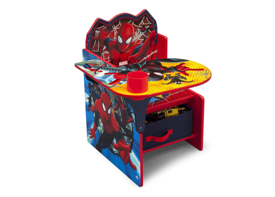 Delta Children Spider-Man Chair Desk, Right View a2a Style-1 (1163) Spider-Man (1163) 2-Spider-Man Chair Desk with Storage Bin