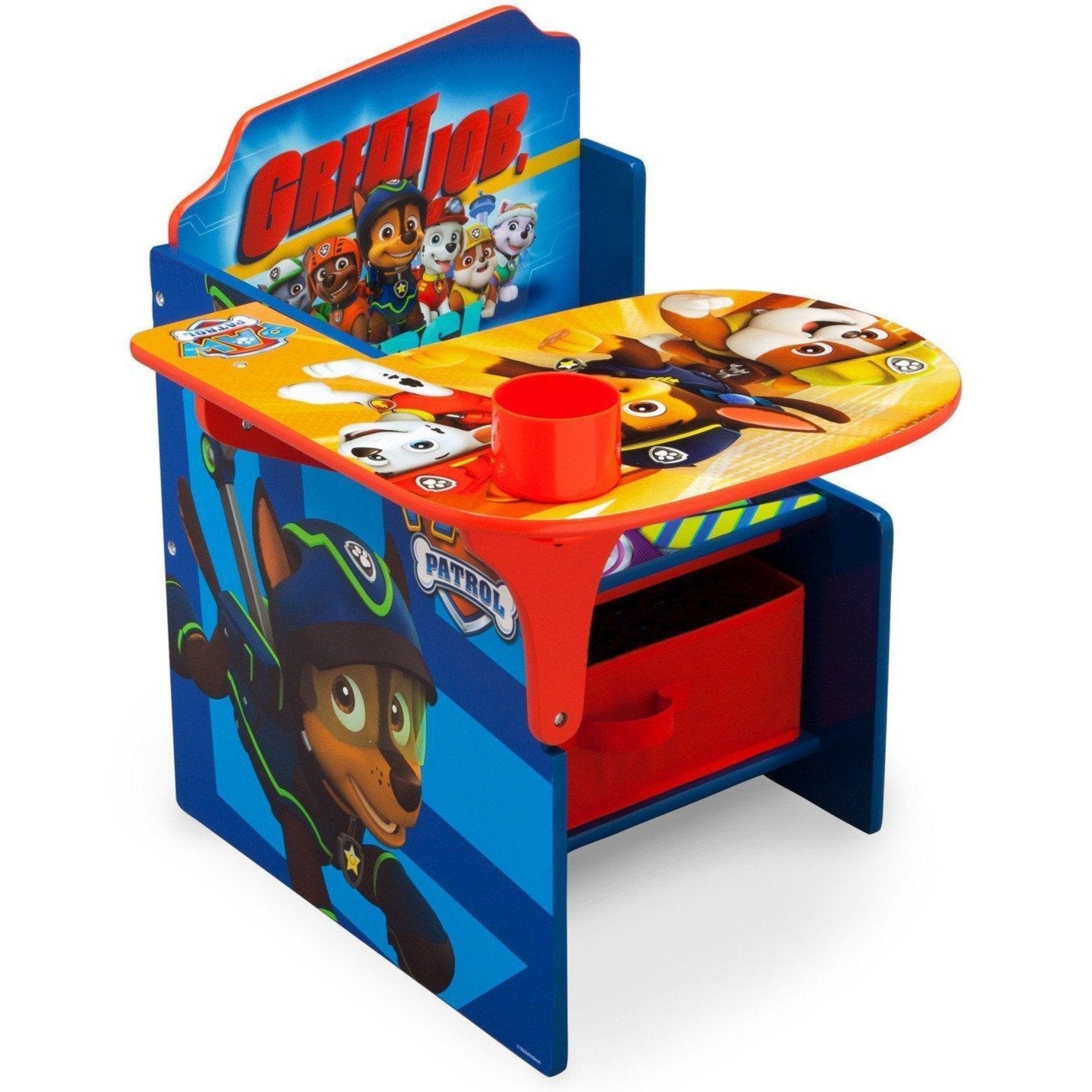 Delta Children PAW Patrol Chair Desk with Storage Bin, Right View a1a Paw Patrol (1121)