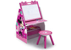 Minnie Mouse (R1063) 2-Minnie Mouse Deluxe Kids Art Table - Easel, Desk, Stool, Toy Organizer