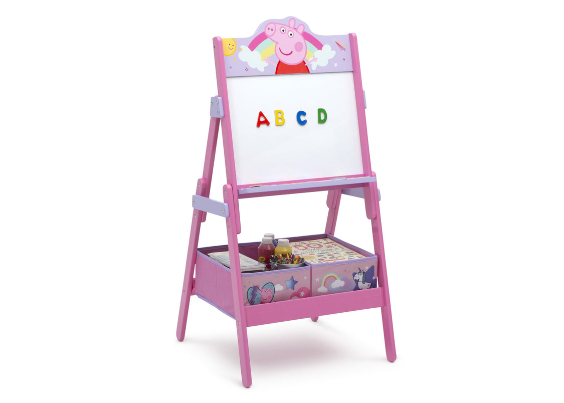 Delta Children Peppa Pig (1171) Wooden Activity Easel with Storage, Right Silo View