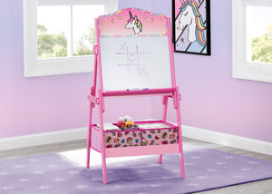Delta Children Rainbow Dreams (1221) Wooden Activity Easel with Storage, Hangtag View 3-Rainbow Dreams Wooden Activity Easel with Storage