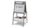 Light Grey and White (1176) 4-Chelsea Double-Sided Storage Easel with Paper Roll and Magnets | Dry Erase Surface & Chalkboard Surface