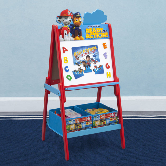 Delta Children Paw Patrol Wooden Double Sided Activity Easel with Storage 0-PAW Patrol Wooden Double Sided Activity Easel