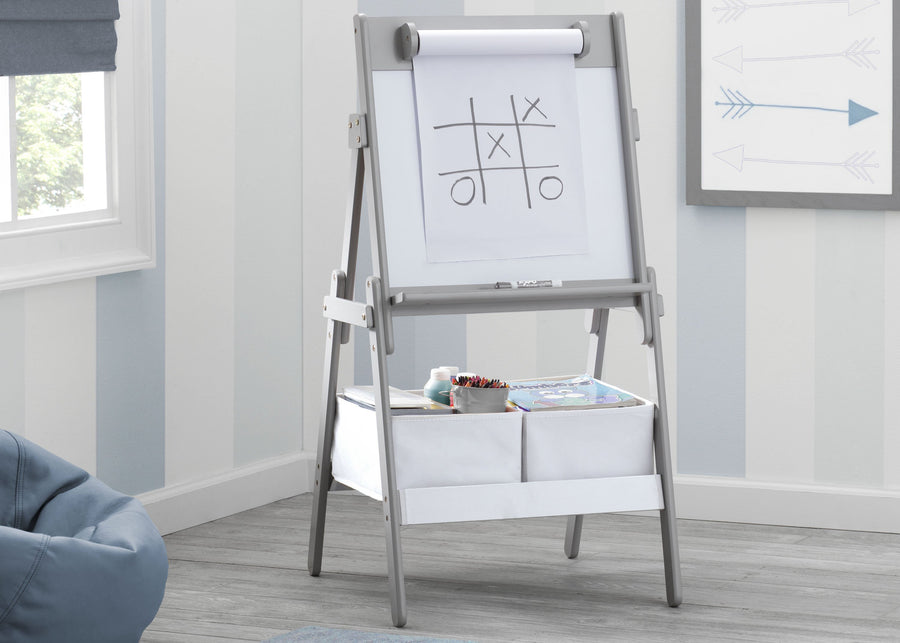 Delta Children Grey (026) Classic Kids Whiteboard/Dry Erase Easel with Paper Roll and Storage Hangtag View 2-Classic Kids Whiteboard/Dry Erase Easel with Paper Roll and Storage