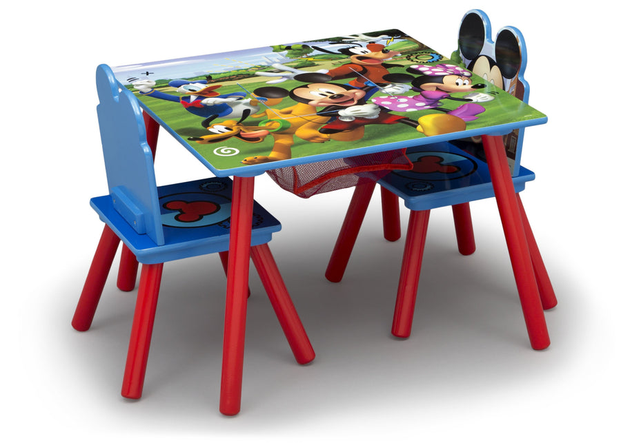 Mickey Hot Dog (1054) 3-Mickey Mouse Kids Table and Chair Set with Storage