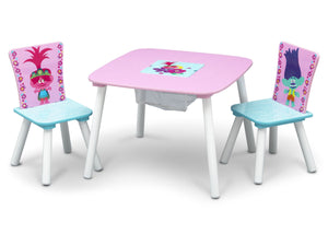 Delta Children Trolls World Tour (1177) Table and Chair Set with Storage, Left Silo View 3