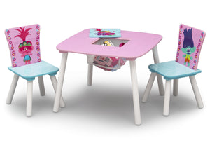 Delta Children Trolls World Tour (1177) Table and Chair Set with Storage, Left Silo View with Open Storage 5