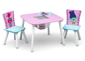 Delta Children Trolls World Tour (1177) Table and Chair Set with Storage, Right Silo View with Open Storage 4