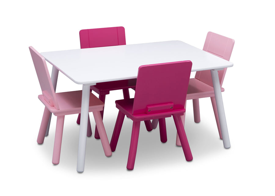 Bianca White (130) 10-Kids Table and Chair Set (4 Chairs Included)