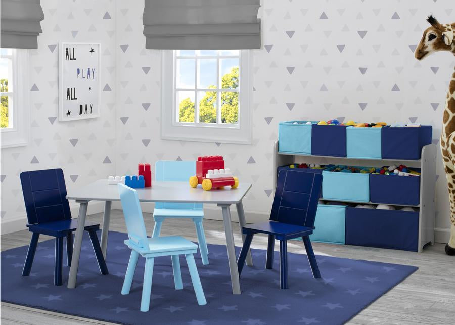 Grey (026) 2-Kids Table and Chair Set (4 Chairs Included)