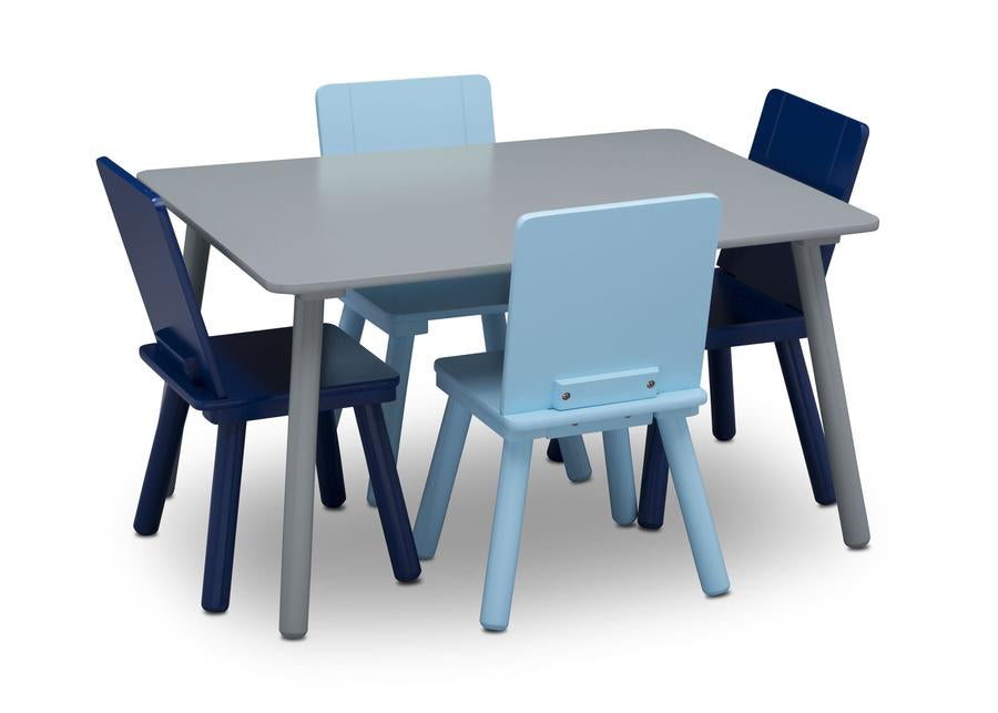 Grey (026) 4-Kids Table and Chair Set (4 Chairs Included)