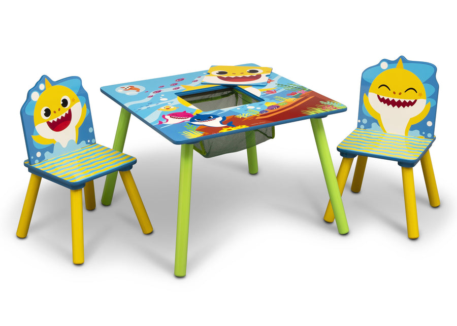 Baby Shark (1127) 4-Baby Shark Kids Table and Chair Set With Storage