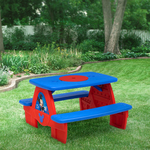 Mickey Hot Dog (1054) 7-Mickey Mouse 4 Seat Activity Picnic Table with LEGO Compatible Tabletop