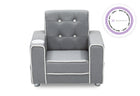 Light Grey and White 1176 3-Chelsea Kids Upholstered Chair with Cup Holder