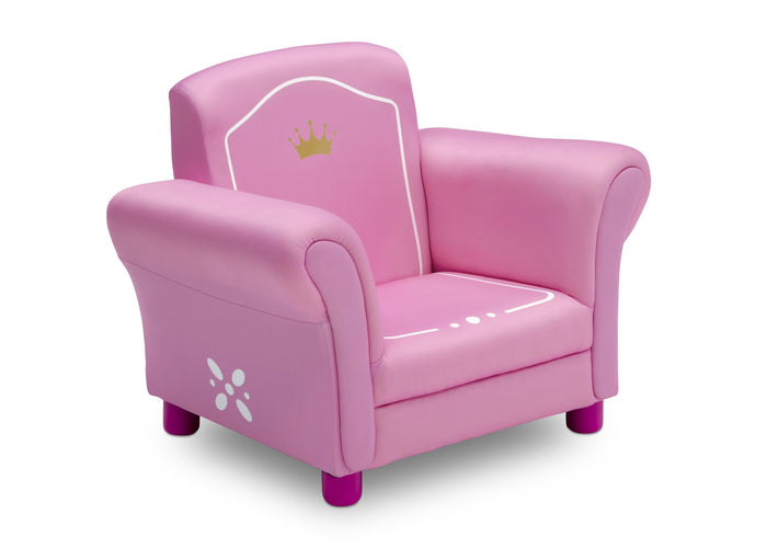 Delta Children Love Girl (1187) Princess Crown Kids Upholstered Chair, Right Silo View 3-Princess Crown Kids Upholstered Chair