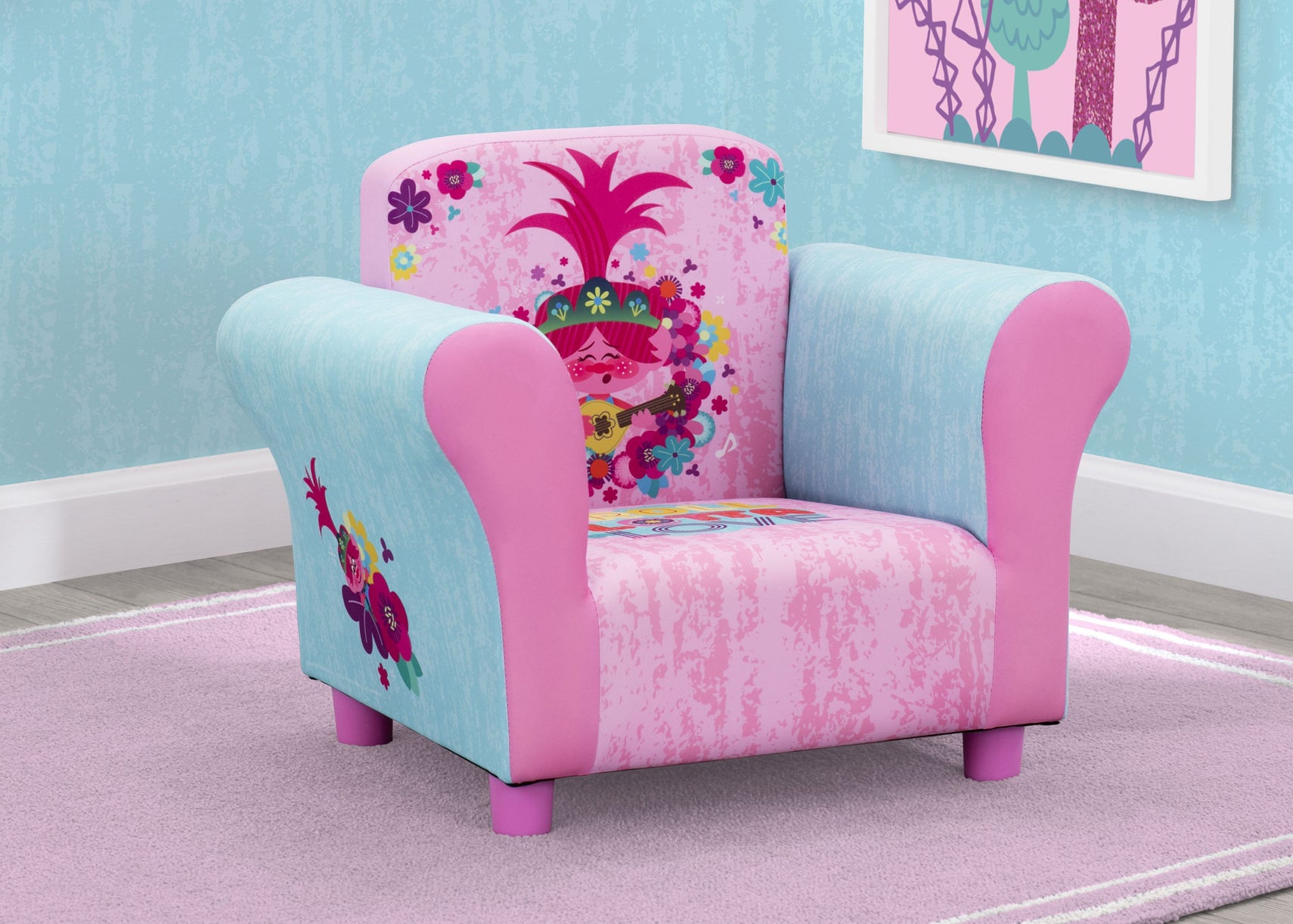 Delta Children Trolls World Tour (1177) Upholstered Chair, Hangtag View
