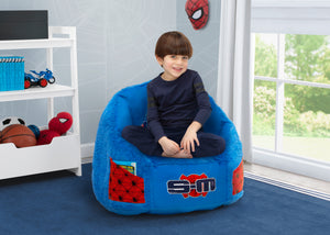 Spider-Man (1163) 2-Spider-Man Cozee Fluffy Chair with Memory Foam Seat, Kid Size (For Kids Up To 10 Years Old)