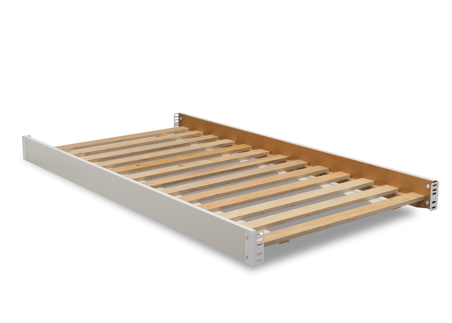 Delta Children Bianca White (130) Twin Size Wood Bed Rails (W0090), Right Silo View