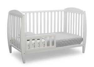 Delta Children Bianca White (130) Taylor 4-in-1 Convertible Crib (W10040), Silo Toddler Bed, b3b 5-Taylor 4-in-1 Convertible Crib