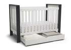 Miles 4-in-1 Convertible Crib + Under Crib Roll-Out Storage Bianca with Midnight (181) 2-Miles 4-in-1 Convertible Crib + Under Crib Roll-Out Storage