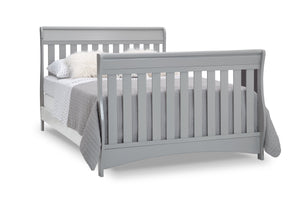 Delta Children Grey (026) Bentley S Series Deluxe 6-in-1 Convertible Crib, Right Full Bed with Headboard and Footboard Silo View 10-Bentley S Series Deluxe 6-in-1 Convertible Crib