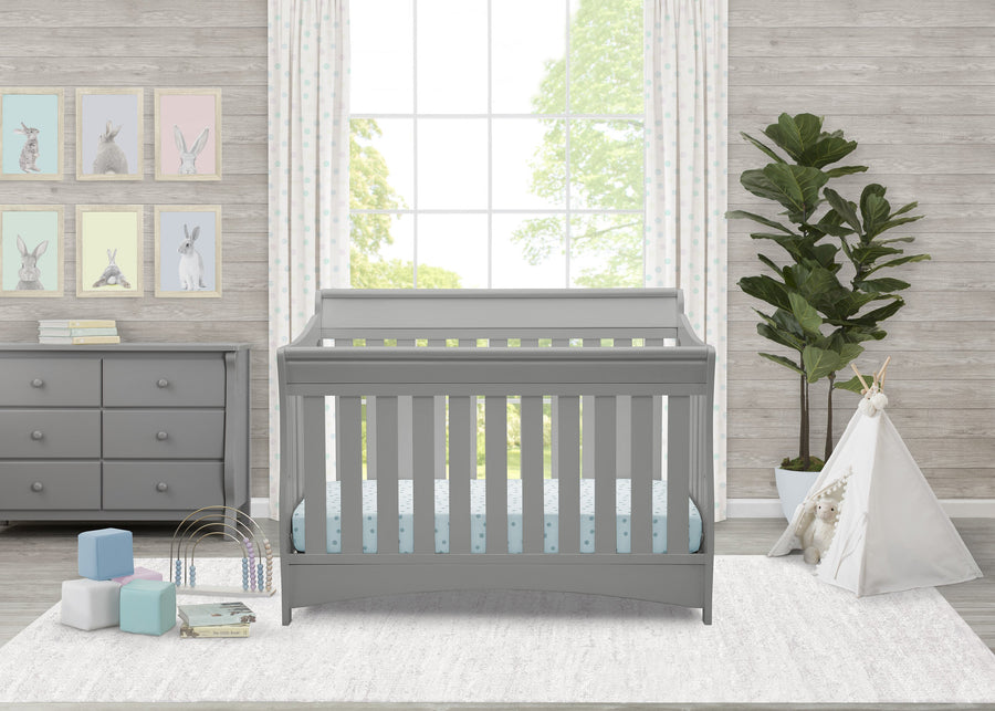 Grey (026) 1-Bentley S Series Deluxe 6-in-1 Convertible Crib