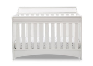Delta Children Bianca White (130) Bentley S Series Deluxe 6-in-1 Convertible Crib, Front Crib Silo View 19-Bentley S Series Deluxe 6-in-1 Convertible Crib