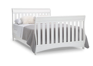 Delta Children Bianca White (130) Bentley S Series Deluxe 6-in-1 Convertible Crib, Right Full Bed with Headboard and Footboard Silo View 18-Bentley S Series Deluxe 6-in-1 Convertible Crib