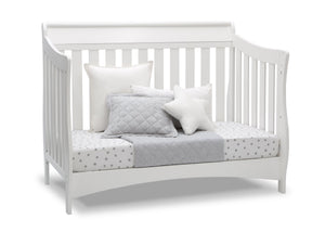 Delta Children Bianca White (130) Bentley S Series Deluxe 6-in-1 Convertible Crib, Right Day Bed Silo View 15-Bentley S Series Deluxe 6-in-1 Convertible Crib