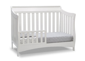 Delta Children Bianca White (130) Bentley S Series Deluxe 6-in-1 Convertible Crib, Right Toddler Bed Silo View 14-Bentley S Series Deluxe 6-in-1 Convertible Crib
