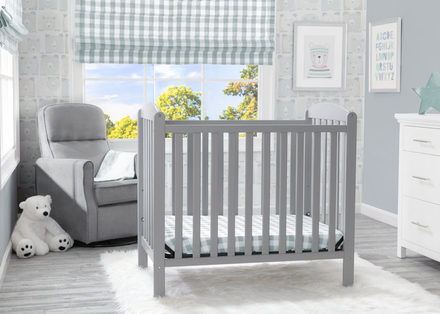 Grey (026) 1-Sprout Mini Crib with Mattress
