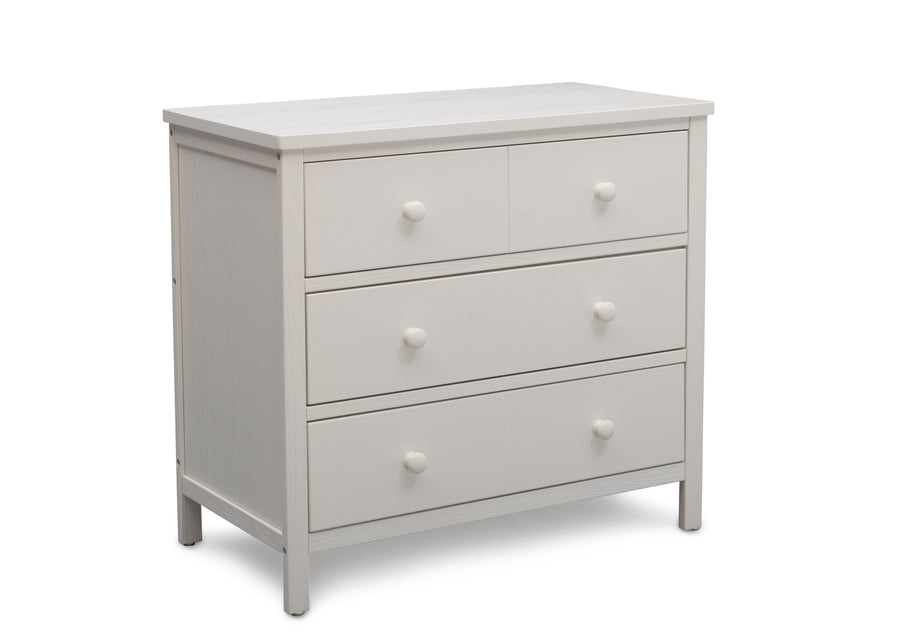 Delta Children Textured White (1349) Middleton 3 Drawer Dresser, Right Silo View 7-Middleton 3 Drawer Dresser
