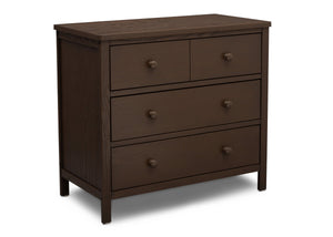 Delta Children Textured Cocoa (1350) Middleton 3 Drawer Dresser, Right Silo View 13-Middleton 3 Drawer Dresser