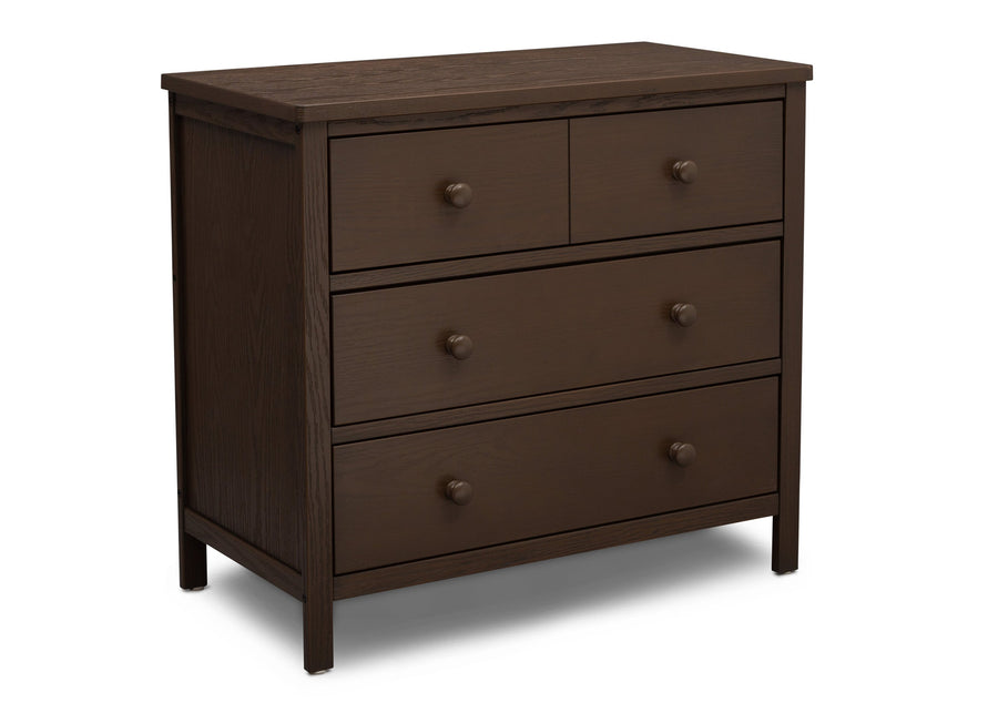 Delta Children Textured Cocoa (1350) Middleton 3 Drawer Dresser, Right Silo View 11-Middleton 3 Drawer Dresser