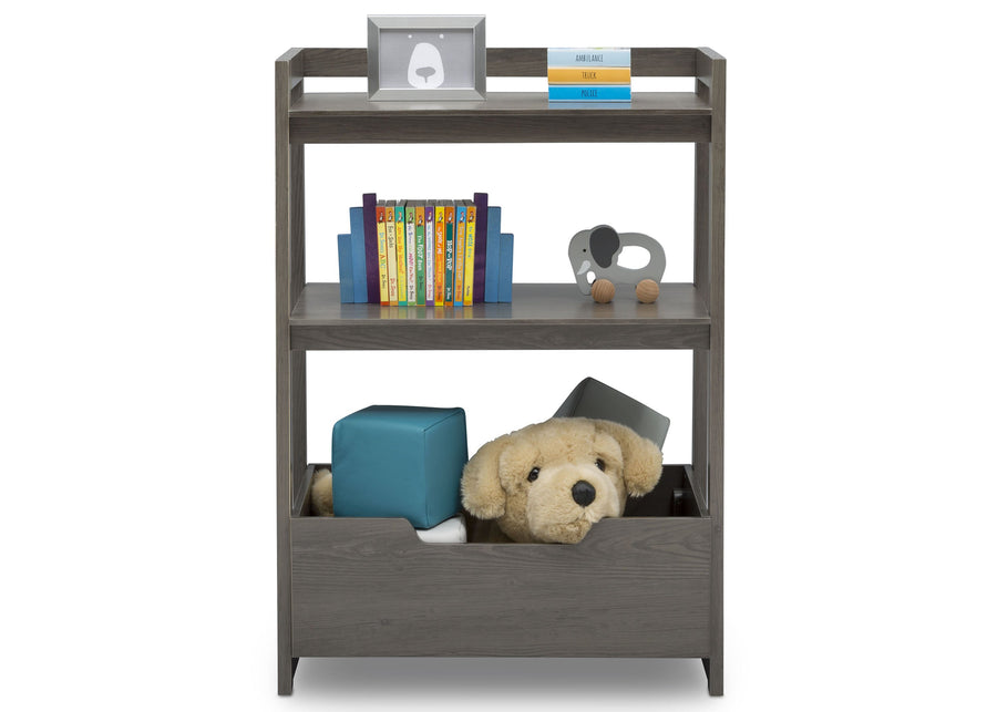 Delta Children Crafted Grey (1333) Gateway Small Laddershelf (W101452), Front Silo with Props, c3c 9-Small Ladder Shelf - toddler bundle