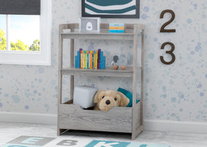 Delta Children Crafted Limestone (1334) Gateway Small Laddershelf (W101452), Right Facing Silo, d1d 28-Small Ladder Shelf - toddler bundle