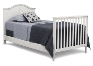 Bianca White (130) 6-Parker Mini Convertible Baby Crib with Mattress and 2 Sheets
