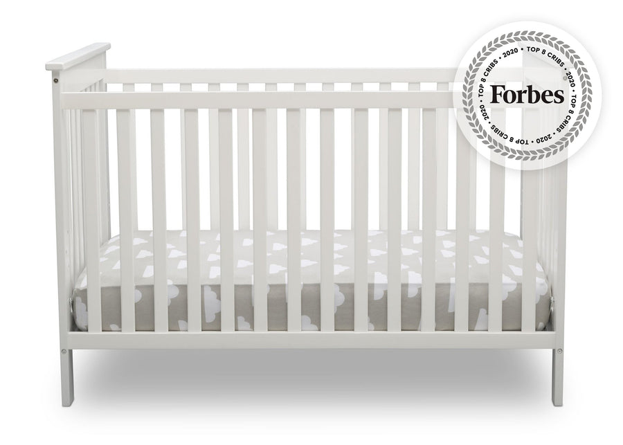 Delta Children Bianca White 130 Adley 3-in-1 Crib (W102130) Front Silo b2b 10-Adley 3-in-1 Convertible Crib