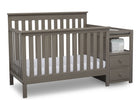 Delta Children Textured Pebble Grey (1341) Mason Convertible Baby Crib N Changer Crib Angled View a4a 6-Mason Convertible Baby Crib N Changer