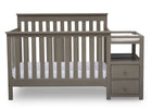 Delta Children Textured Pebble Grey (1341) Mason Convertible Baby Crib N Changer Crib Front View a3a 5-Mason Convertible Baby Crib N Changer