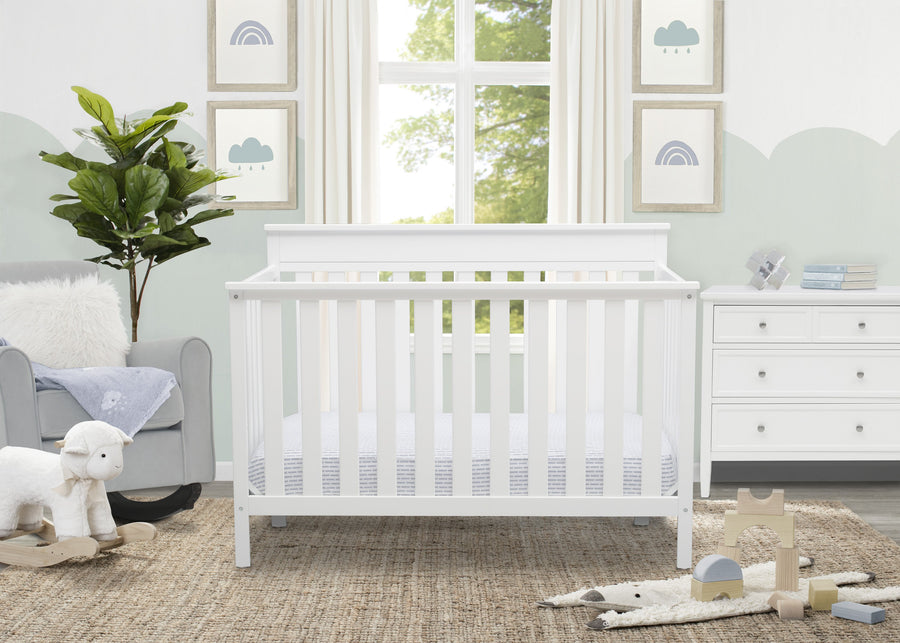 Bianca White (130) 8-Kingswood 4-in-1 Convertible Baby Crib