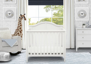 Bianca White (130) 0-Parker Mini Convertible Baby Crib with Mattress and 2 Sheets